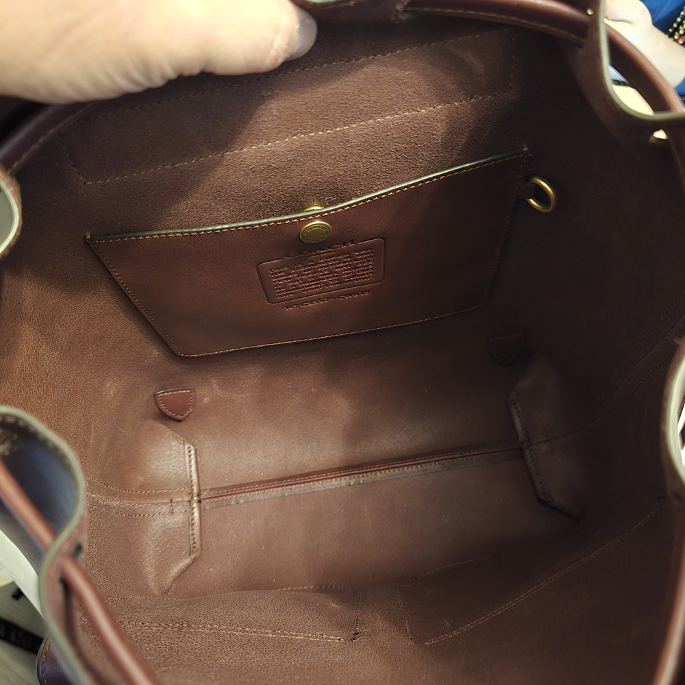 Coach Dark Brown Leather Backpack - Picture 5 of 8